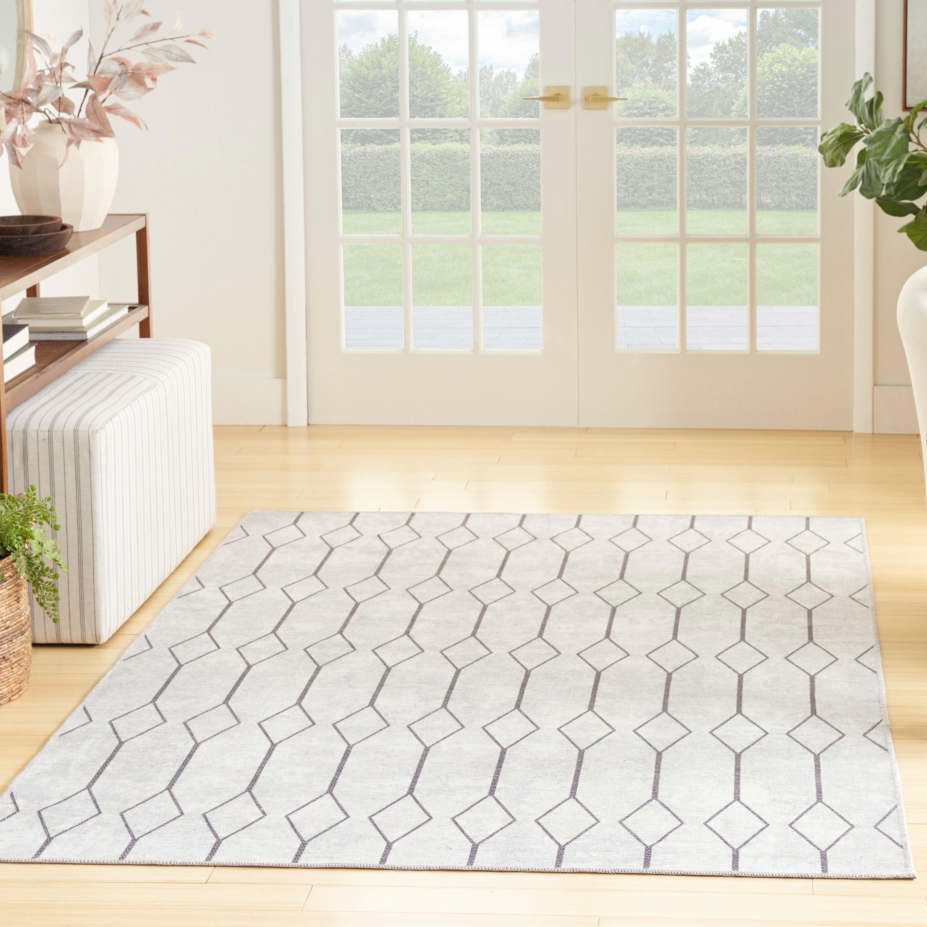 New Concept Washables Indoor only Geometric Machine Washable Area Rug