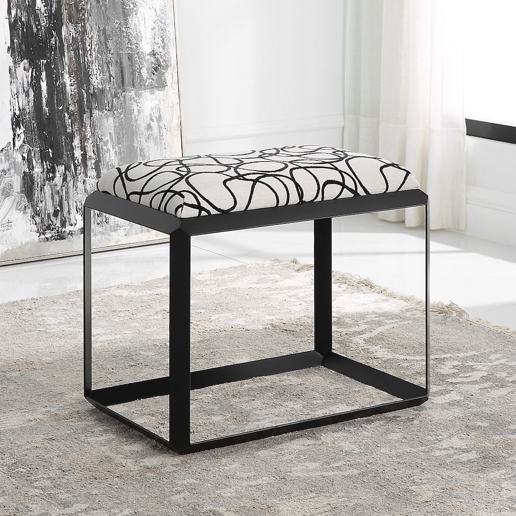 Small Curled Pattern Rectangular Bench - 24"