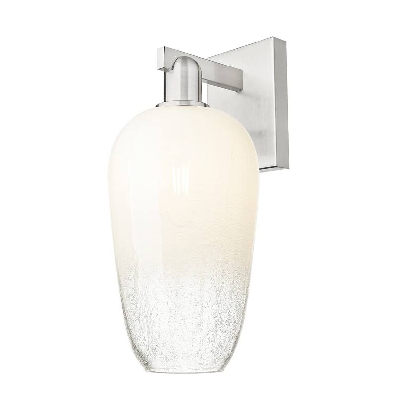 Innovations Lighting 716-1W-11-7 Brookhaven Flute Sconce Brookhaven - Brushed Satin Nickel / Opal