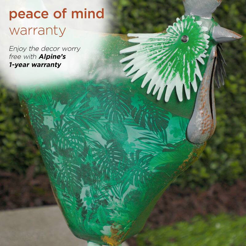 Metal Green Cottage Farm Hen Decor