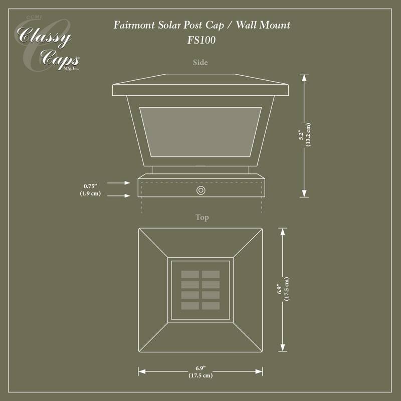 Classy Caps White Fairmont Solar Post Cap (Set of 2)