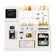 preview thumbnail 1 of 17, Wooden Play Set Kitchen MDF Stainless Steel Lighted Microwave Ice Maker Ample Storage for Kids 3 Years Old and Up White