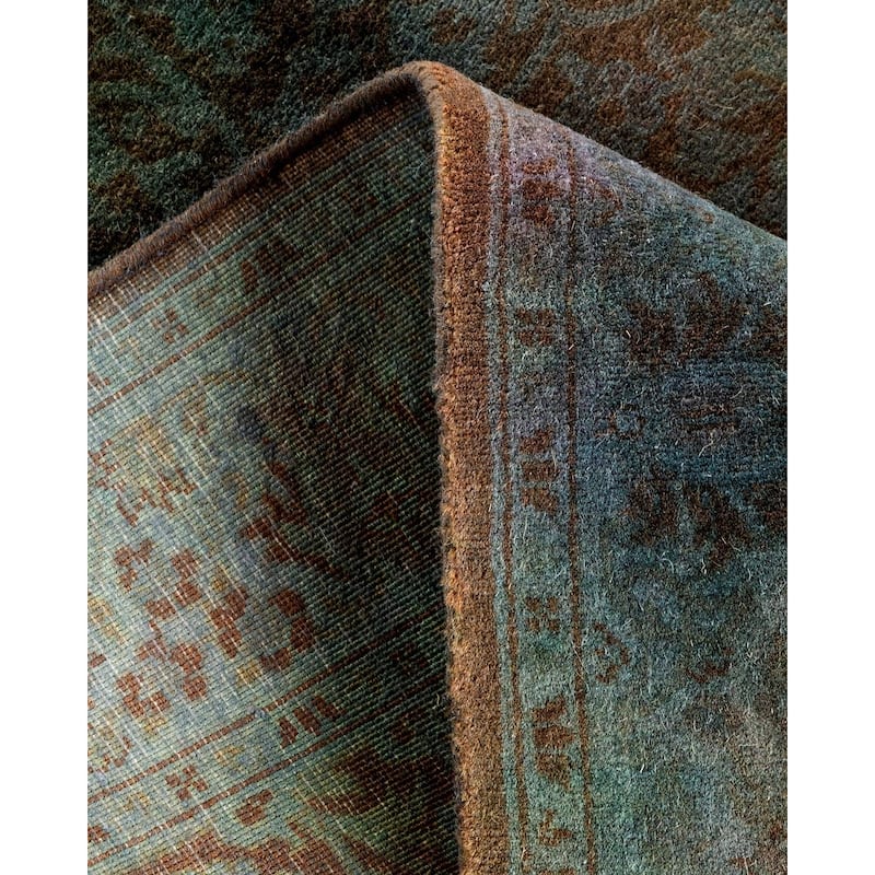 Overton Hand Knotted Wool Vintage Inspired Modern Contemporary Overdyed Gray Runner Rug - 2' 7" x 10' 3"