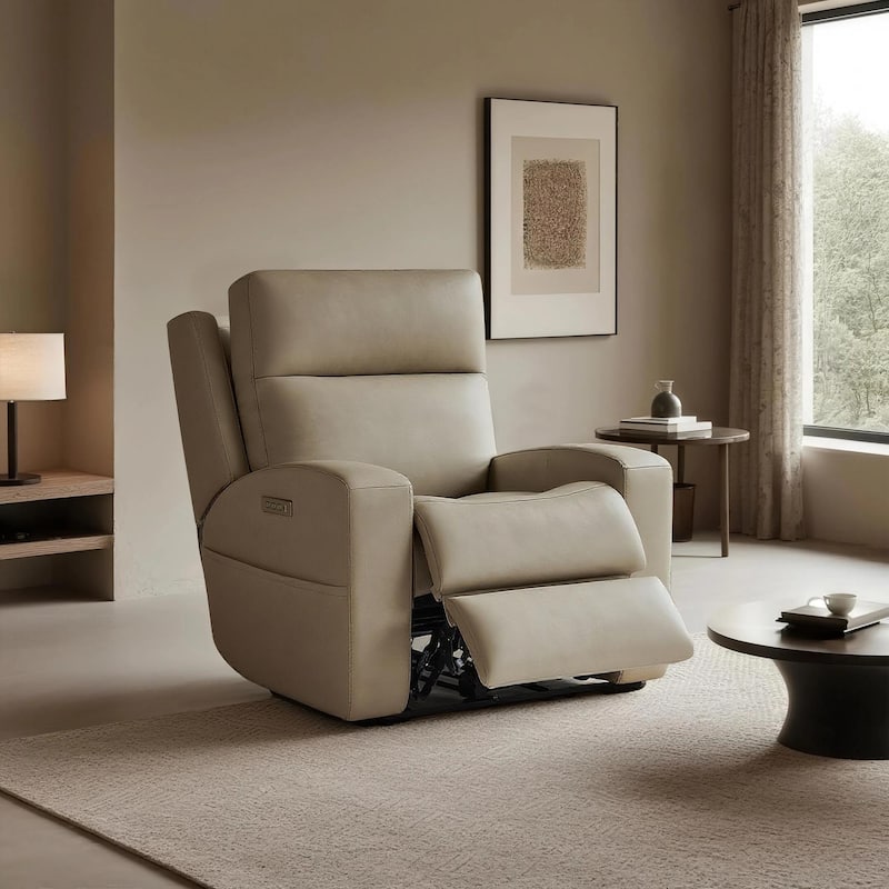 39''W Genuine leather Triple-Power Reclining with Extendable Footrest and USB/USB-C Ports