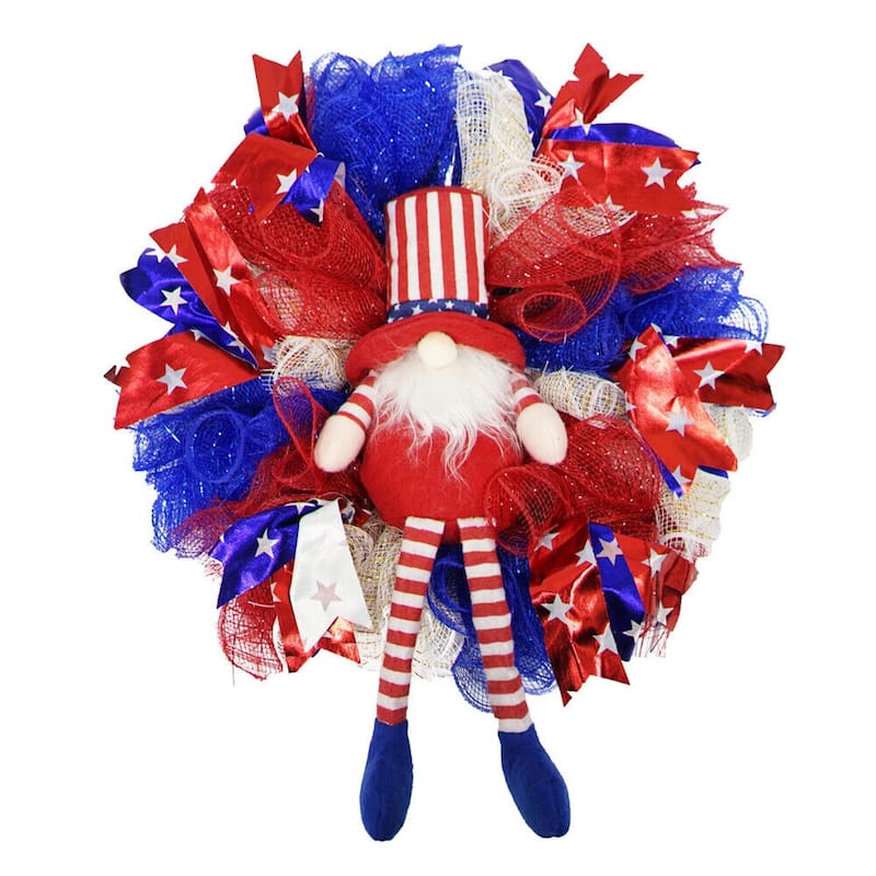 Independence Day Front Door Wreath - Red/Blue/White
