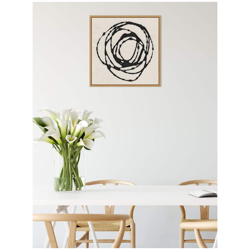 Kate and Laurel Sylvie Flowing Circle Abstract Framed Canvas by The Creative Bunch Studio
