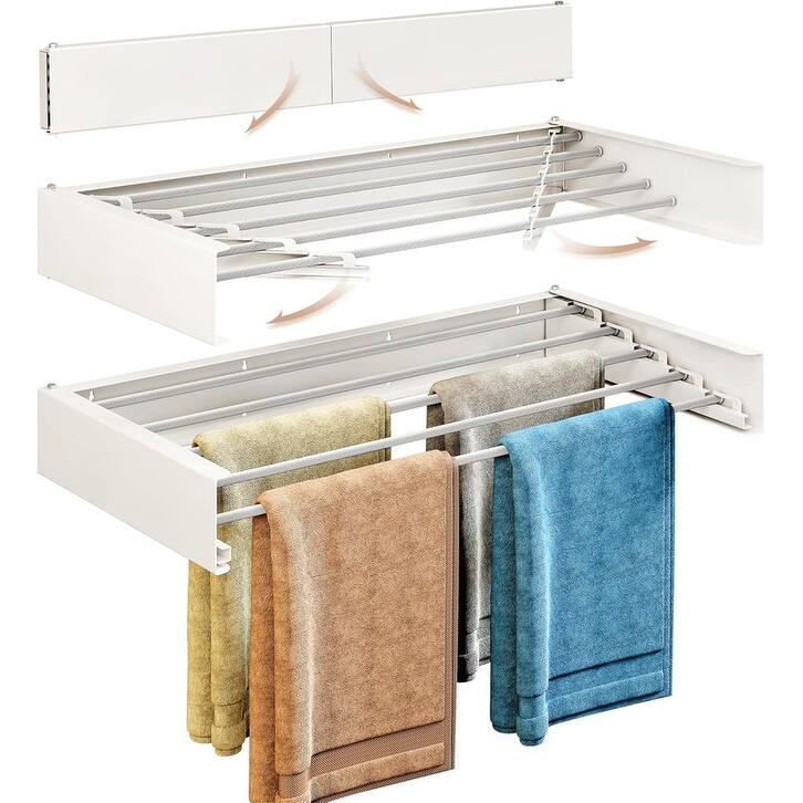 Wall Mounted Drying Rack - 31.5" Wide, Retractable