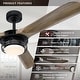 preview thumbnail 3 of 10, Aerofanture 52" Wood 3-Blade Diammable LED Ceiling Fan with Remote