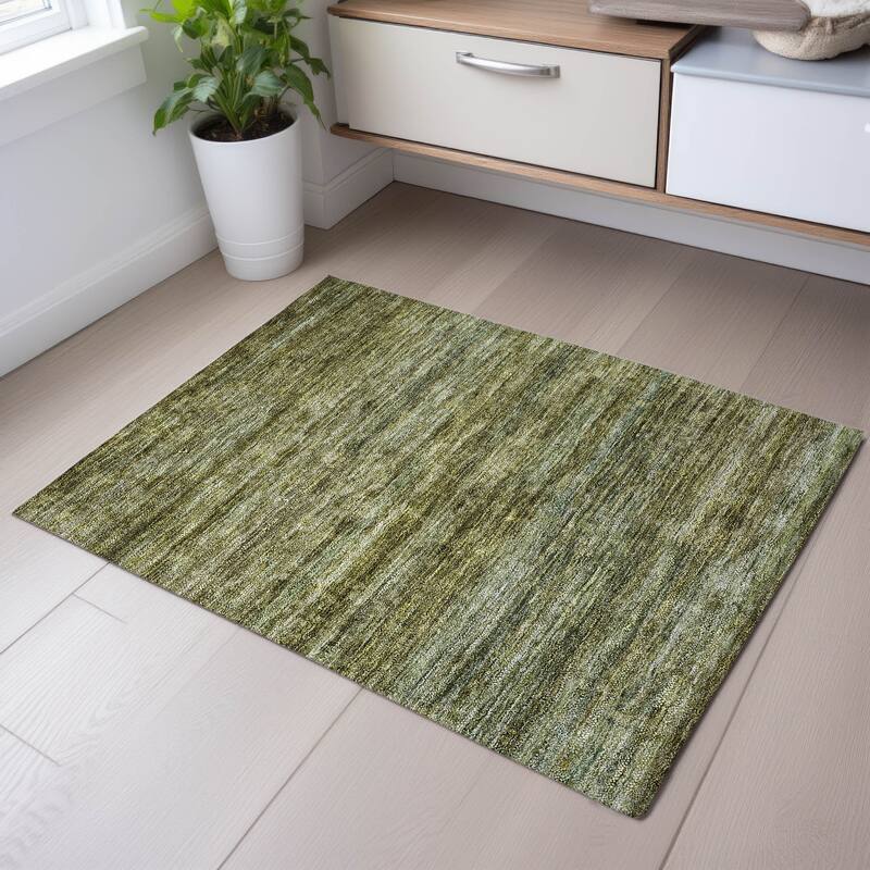 Premium Washable Super Soft Ombre Farmhouse Mayfield Rug - Olive - 1'8" x 2'6"