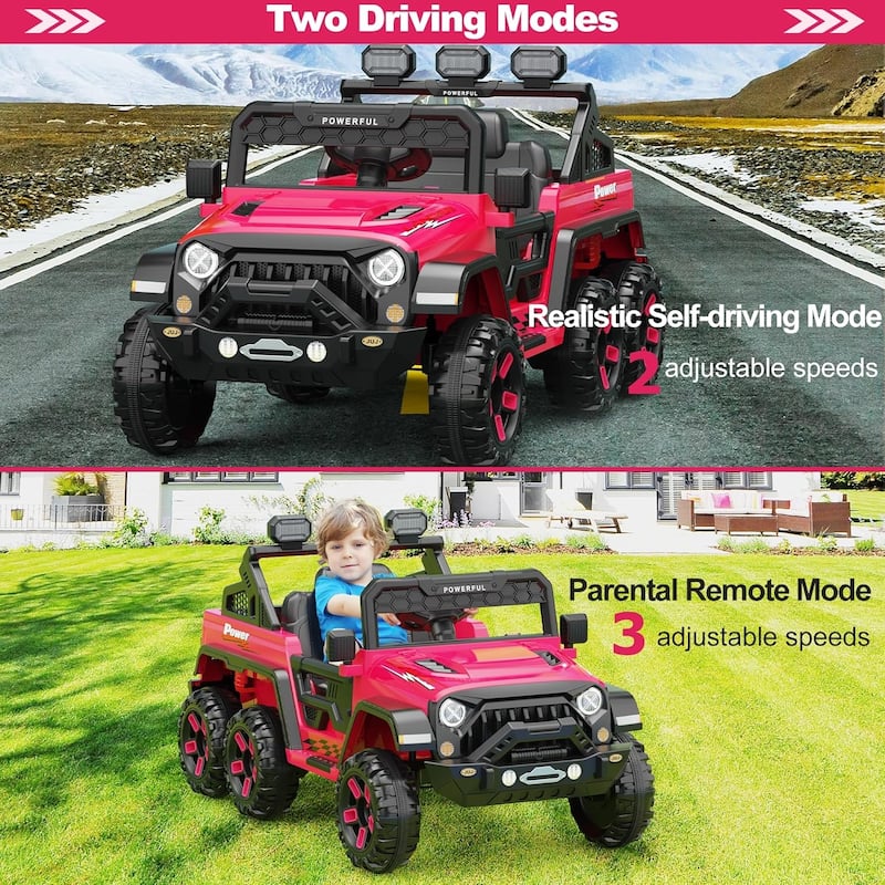 Ride on Car with 6 EVA Wheels&4WD, 24V Battery Powered Electric Car for Ages 3-6 Kids
