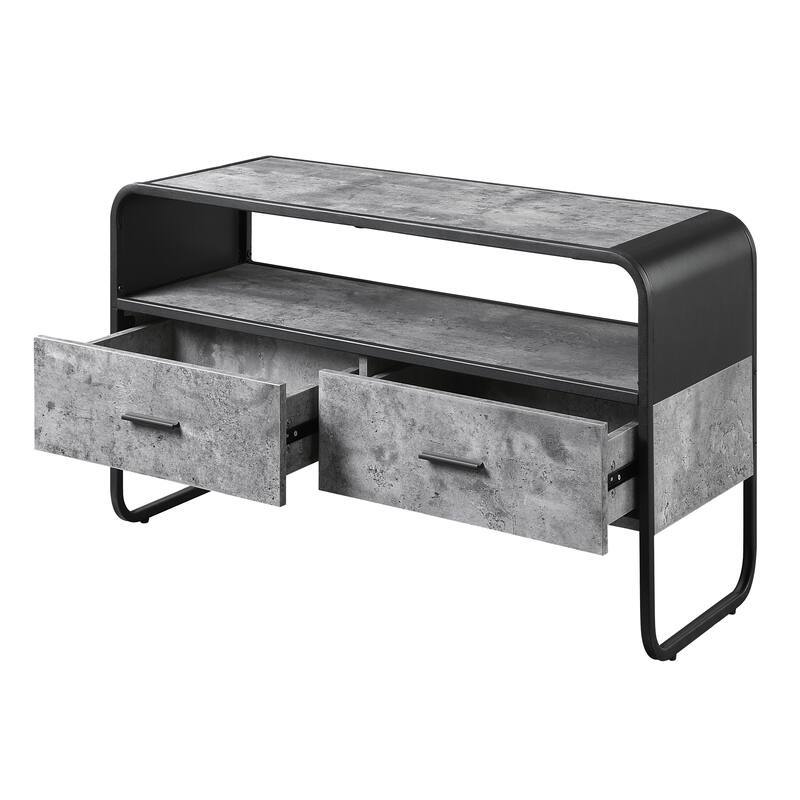 Multifunctional 2-drawer TV Stand Spacious Storage Space - Grey