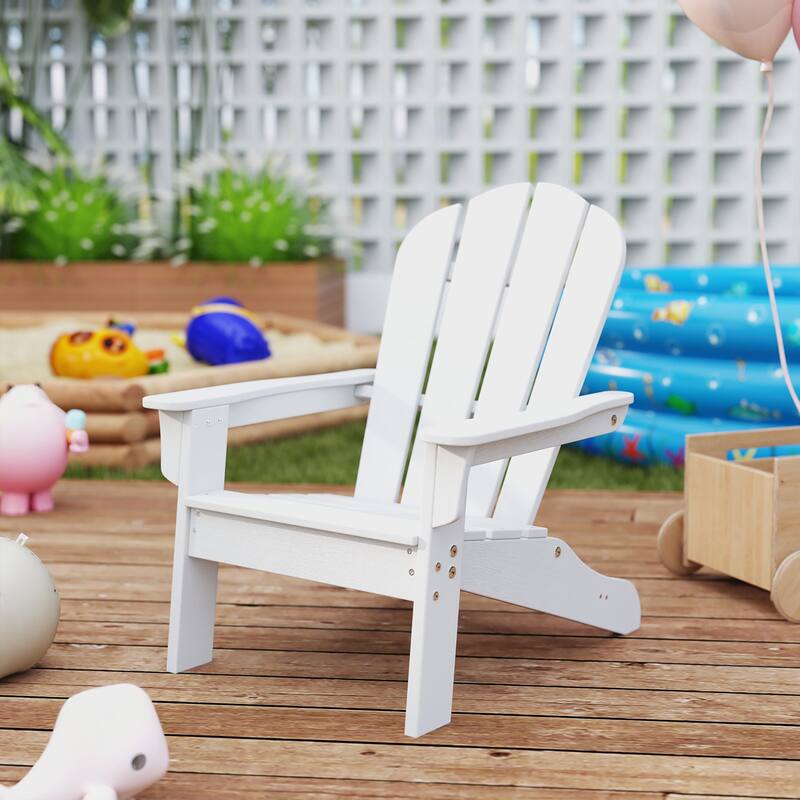 Gymax 2PCS Kid's Adirondack Chair All-Weather HDPE Toddler Lawn Chair