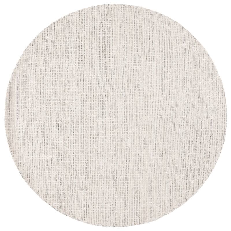 SAFAVIEH Handmade Ebony Gurcu Modern & Contemporary Wool Rug - 6' Round - Grey/Ivory