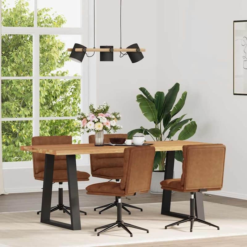vidaXL Dining Chair Set of 4 Black/Brown - 7.8 x 6.8 x 13.0 - Brown