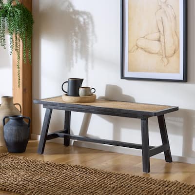 SAFAVIEH Home Henrik Cane Bench - 16"W x 47"D x 18"H
