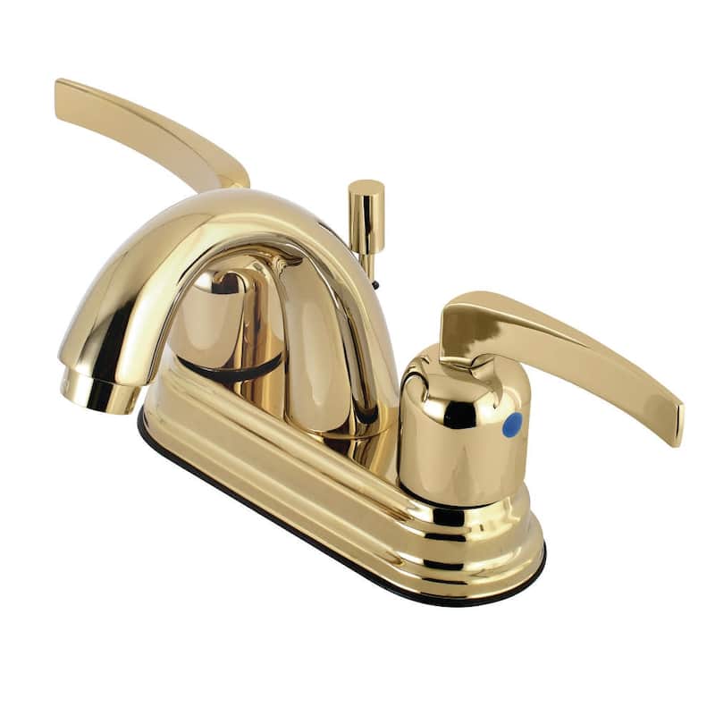 Kingston Brass Centurion 1.2 GPM Centerset Bathroom Faucet with Flat - Polished Brass