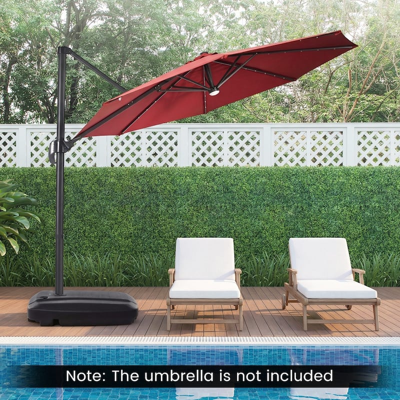 Gymax 225 LBS Cantilever Patio Umbrella Base w/Wheels & Crossed Base