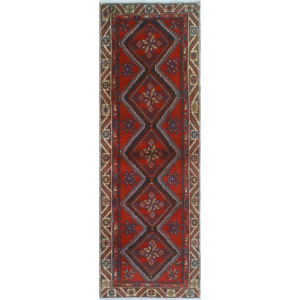 Noori Rug Fine Vintage Distressed Janet Red/Navy Runner - 3'2" x 9'6"