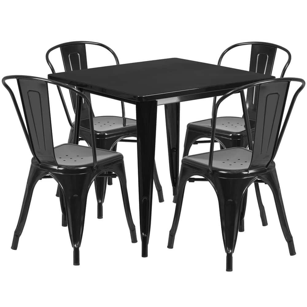 Steel Square Indoor/ Outdoor 5-piece Dining Set