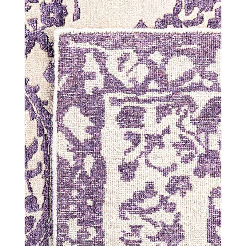 Ikat One-of-a-Kind Hand-Knotted Area Rug - Beige, 8' 1" x 10' 0" - 8' 1" x 10' 0"