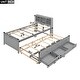 preview thumbnail 6 of 12, Twin Size Platform Bed with Storage Headboard, USB, Twin Size Trundle Wood Bed Frame and 3 Drawers for Kids Teens Adults,Gray