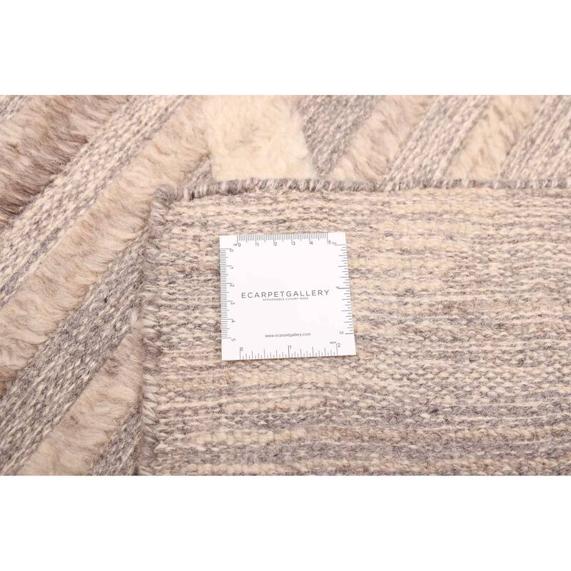 ECARPETGALLERY Hand-knotted Tangier Grey Wool Rug - 5'4 x 7'4