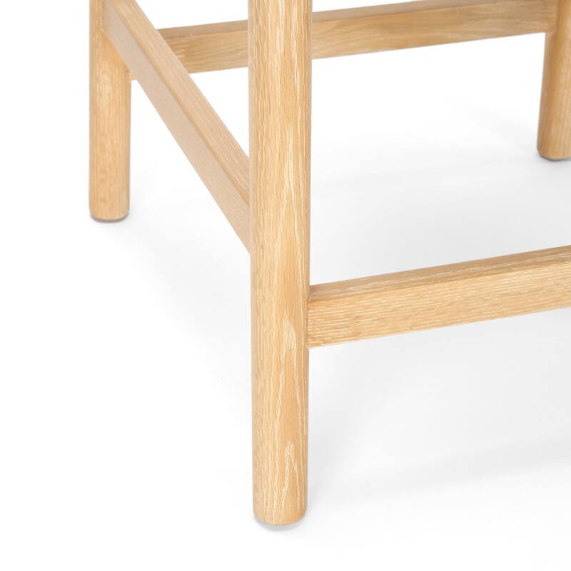 Sam Beige Fabric Seat With Light Brown Solid Wood Frame Counter Stool