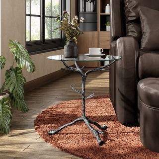 247 Shop At Home Lalia Modern Hammered Metal Tree Branch Side Table