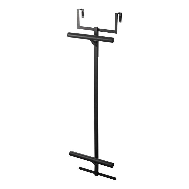 Yamazaki Home Over-the-Door Backpack Hanger, Steel, Holds 22 lbs - L 4.53 x W 10.43 x H 36.42 inches - Black