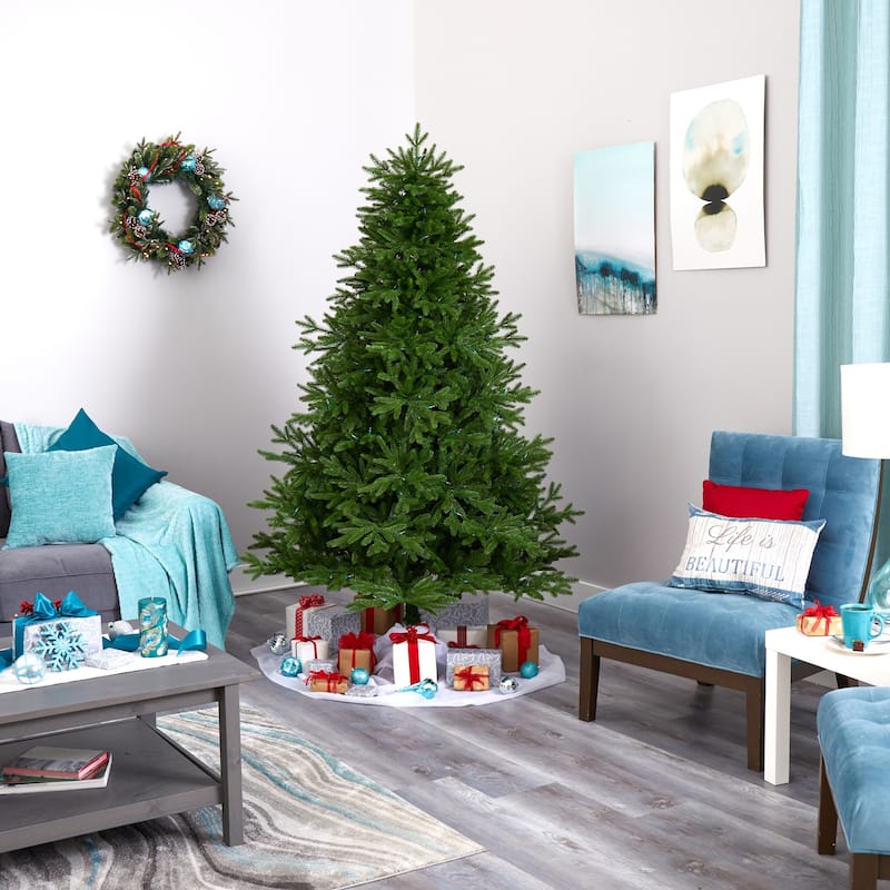 7ft. Fir Real Touch Artificial Christmas Tree with 400 Warm White Multifunction LED Lights - Realistic Holiday X-Mas Tree
