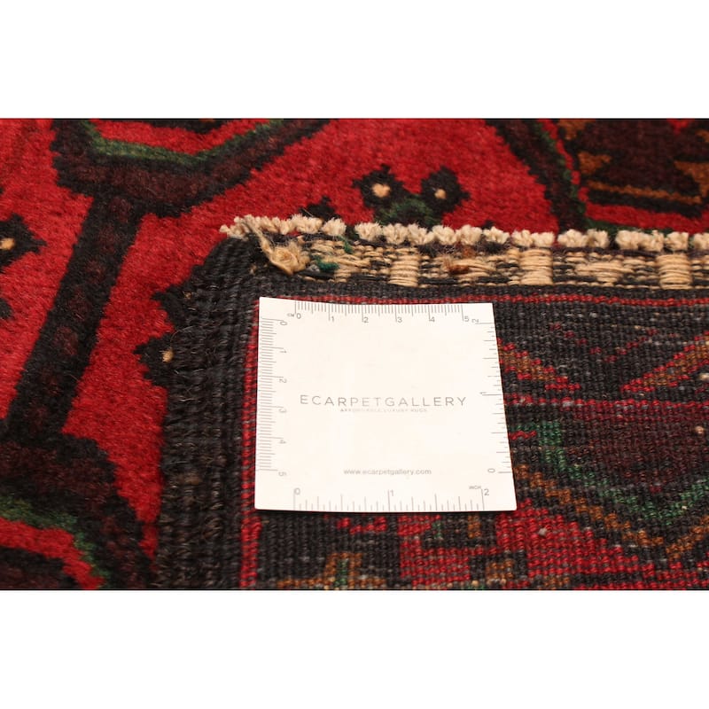 ECARPETGALLERY Hand-knotted Baluch Red Wool Rug - 3'11 x 6'6