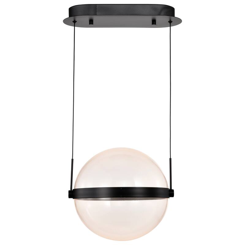 Arvada 12 Inch LED Pendant Matte Black Silk Screened Acrylic Lens - Matte Black