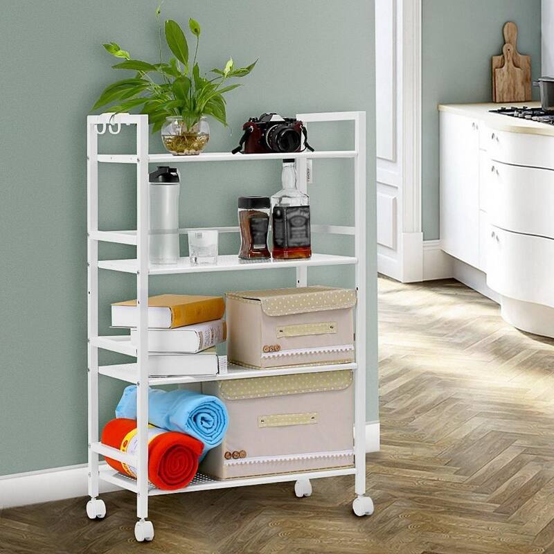 4 Tier Widen Shelf With Rolling Kitchen Storage Utility Cart