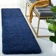 preview thumbnail 55 of 110, SAFAVIEH Milan Shag Maibritt 2-inch Thick Area Rug 2' X 16' Runner - Navy
