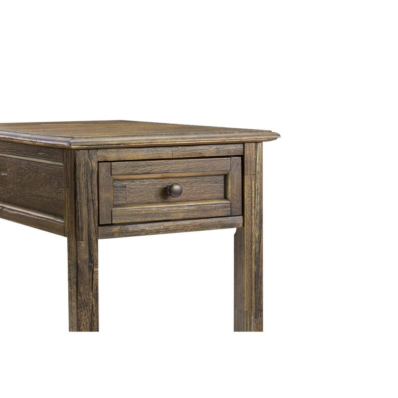 East West Furniture Denison Night Stand - Rectangle Modern End Table with a Drawer for Bedroom, 24x19 Inch, (Finish Options)
