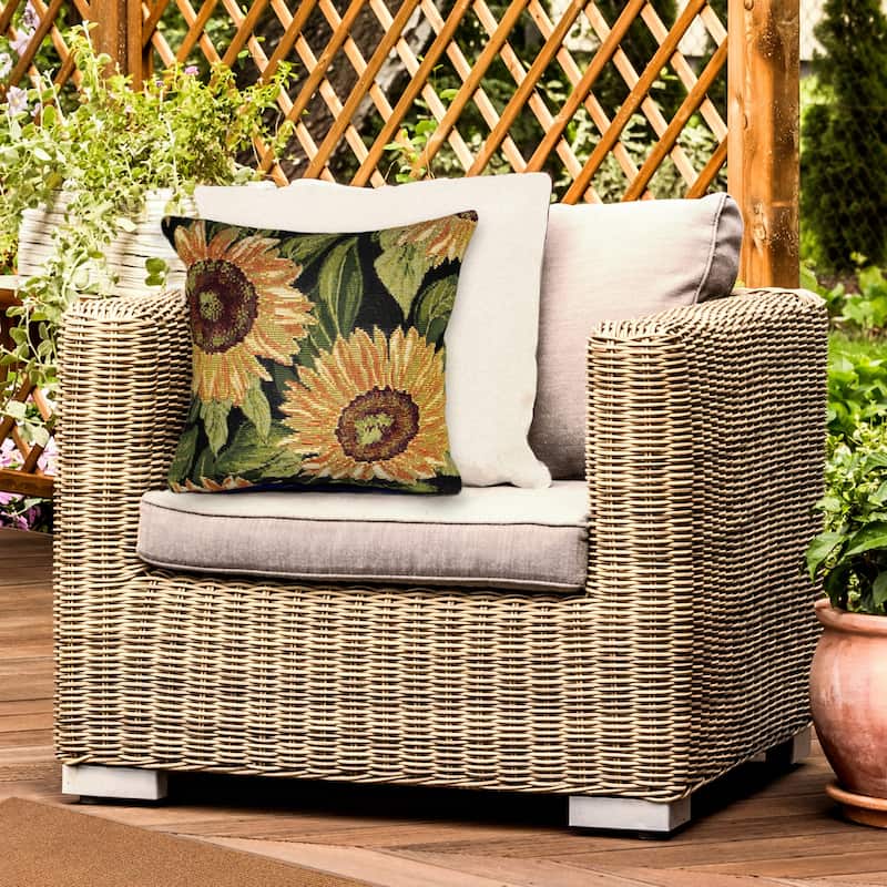 Liora Manne Marina Sunflowers Indoor/Outdoor Pillow