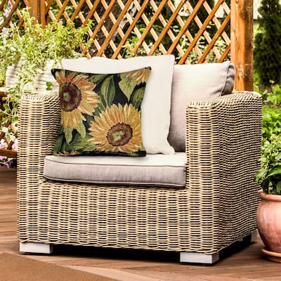 Liora Manne Marina Sunflowers Indoor/Outdoor Pillow
