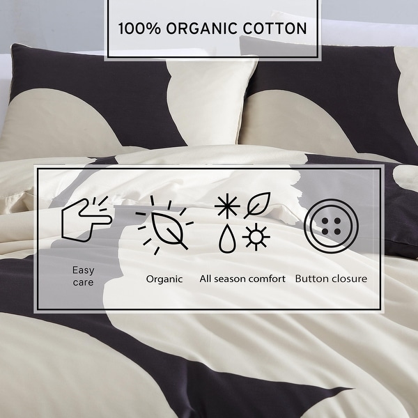 Marimekko Iso Unikko Charcoal Cotton Duvet Cover Set - Bed Bath