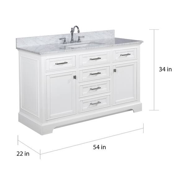 Shop Copper Grove Yare 54 Inch Single White Vanity Overstock
