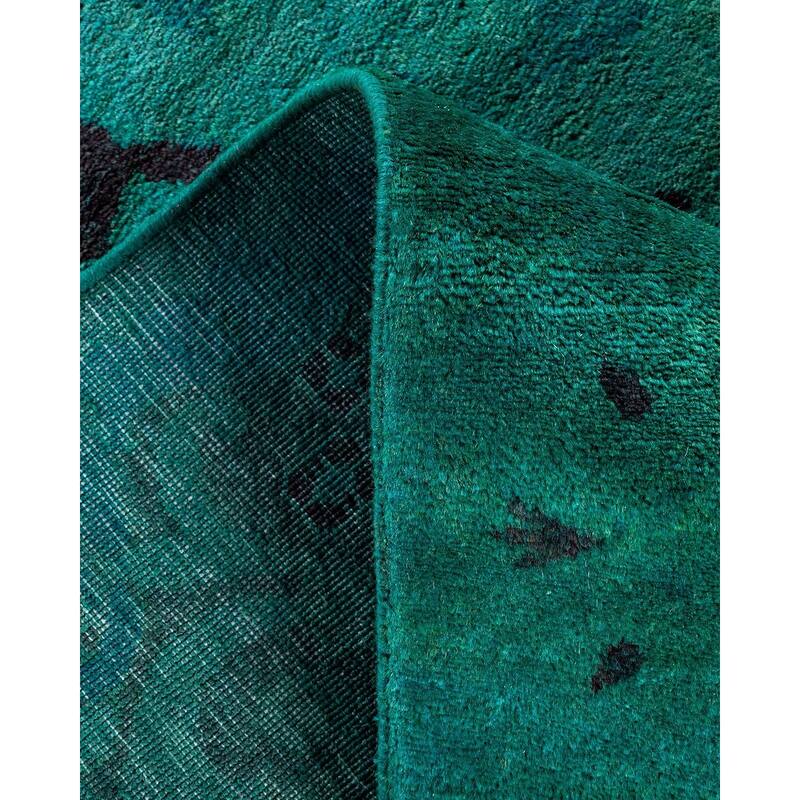 Contemporary Overdyed Wool Hand Knotted Area Rug - 9' 10" x 13' 10"