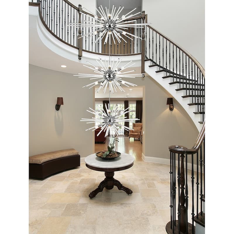 Indigo Home 46 inch three tiers crystal starburst chandelier