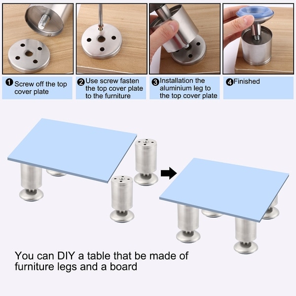 1* Aluminum Furniture Legs Metal Sofa Feet Cabinet Bed Table Cupboard Adjustable 
