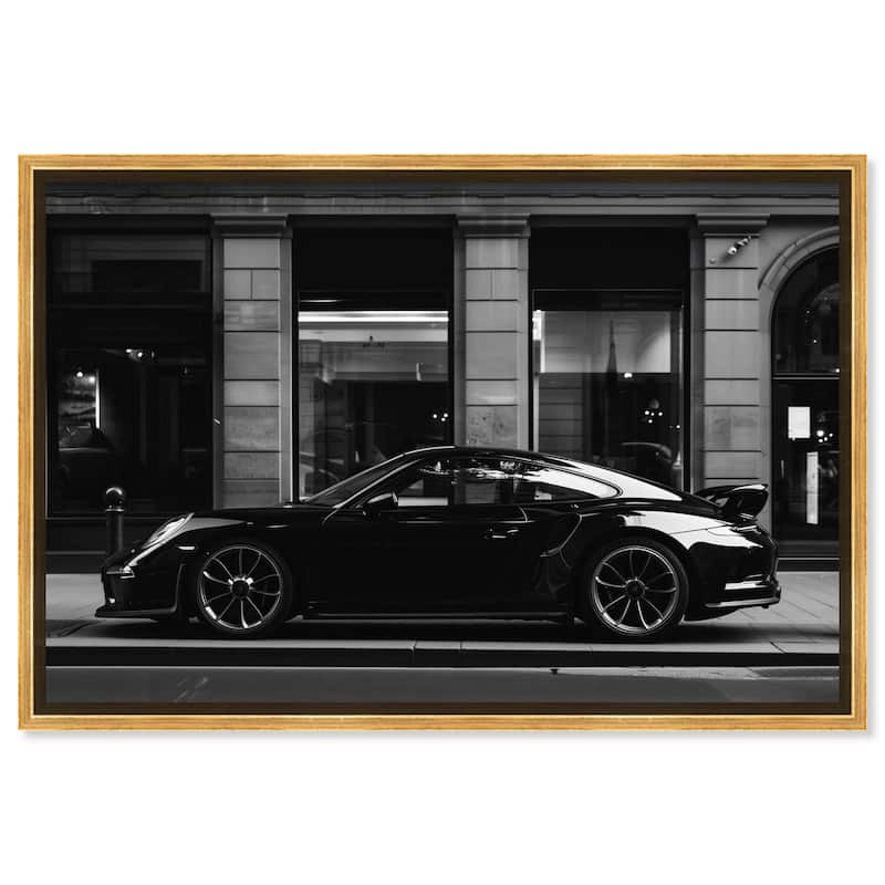 Notoriart City Streets Car Framed Car 1 Piece Canvas Wall Art - 46 x 31 - Gold