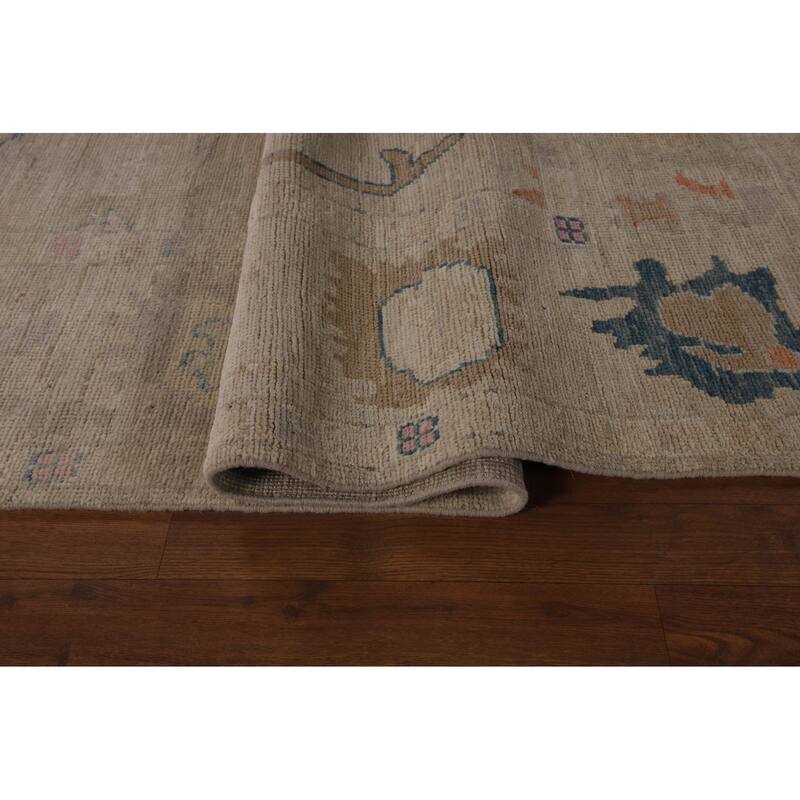 Oriental Vegetable Dye Oushak Turkish Rug Hand-Knotted Wool Carpet - 8'3"x 9'7"
