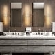 preview thumbnail 49 of 119, 1-Light Black/ Gold/ Nickel Modern Long Linear Strip Wall Sconce Dimmable LED Bathroom Vanity Light