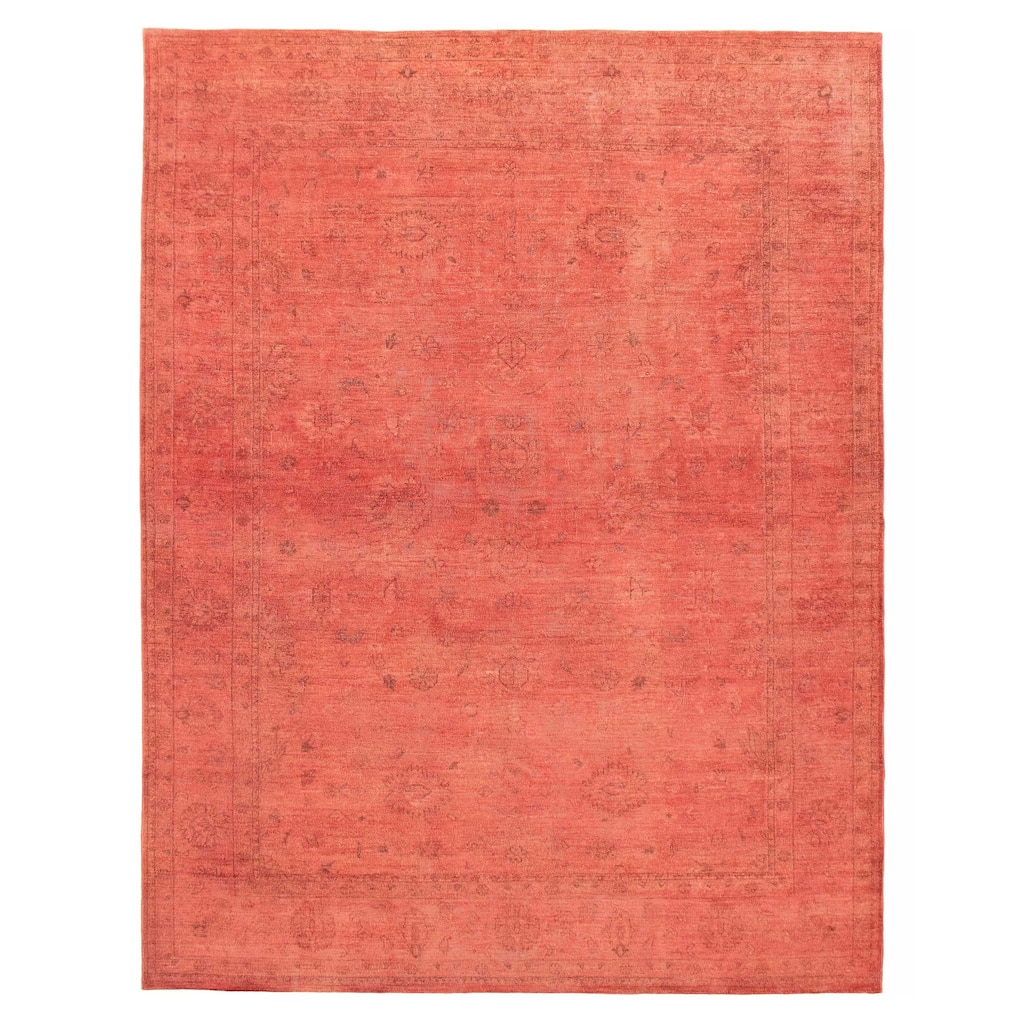 ECARPETGALLERY Hand-knotted Vibrance Dark Coral Wool Rug - 8'11 x 11'5