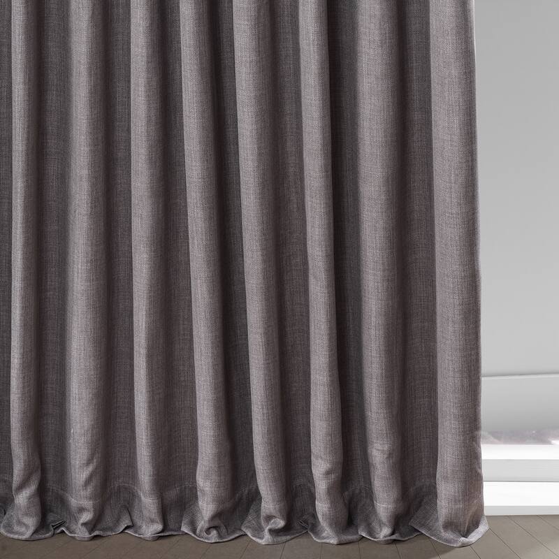 Exclusive Fabrics Faux Linen Extra Wide Room Darkening Curtain Panel