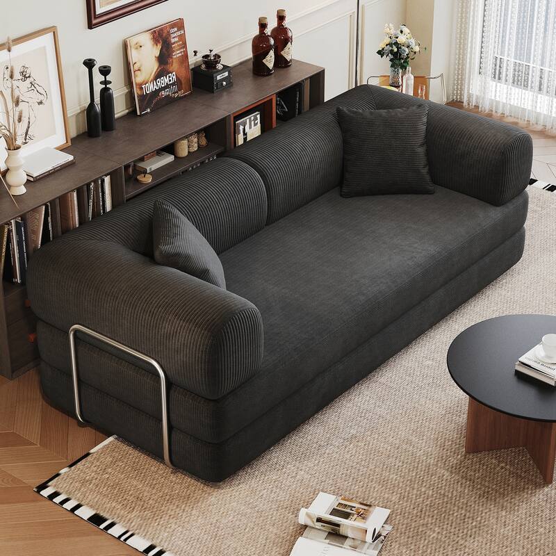 Compression Sofa,Convertible Floor Sofa Bed-with Pillow Back Support Armrest,Comfy Futon Couch Sleeper Bed