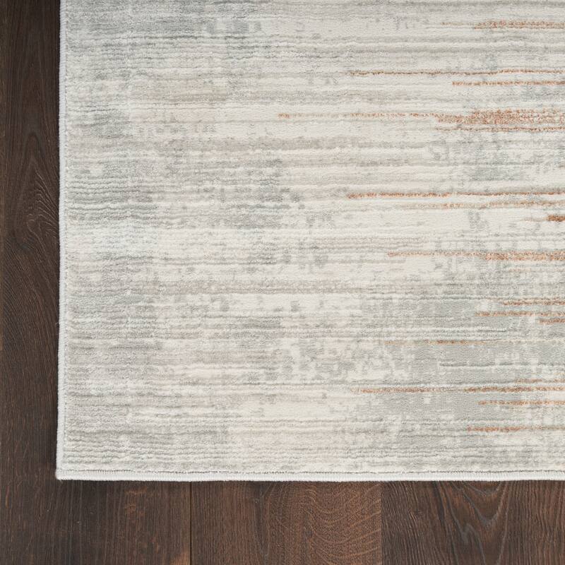 Nourison Home Texture Indoor only Cream / Ivory Abstract Area Rug - Ivory/Grey - 7' 10" x 9' 10" - Rectangle
