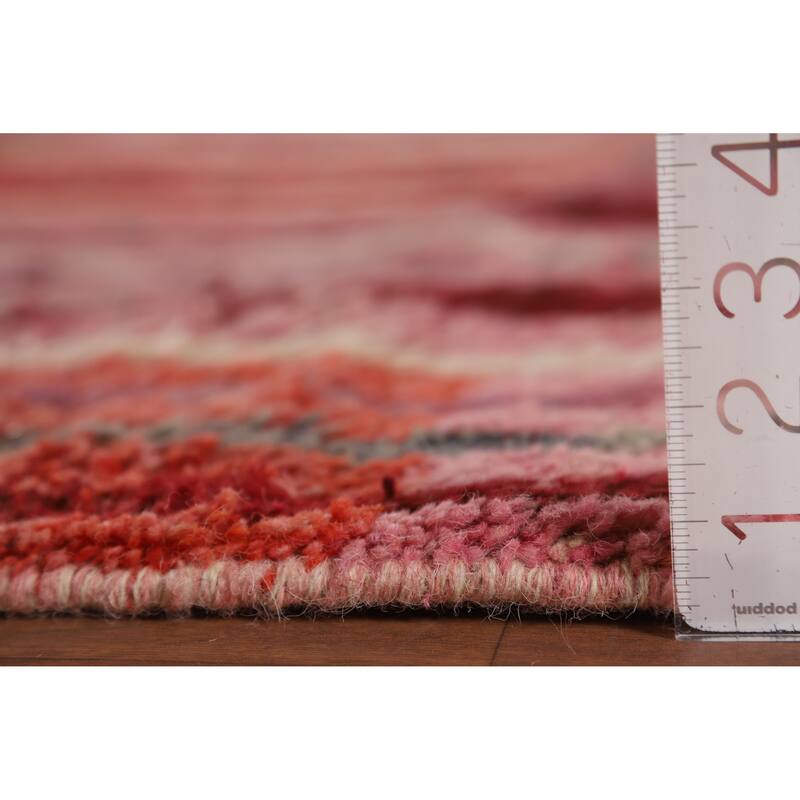 Orange & Pink Moroccan Large Area Rug Hand-Knotted Wool Carpet - 12'0" x 18'5"